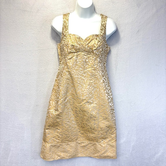 Sigrid Olsen Collection Dresses & Skirts - Sigrid Olsen Collection Silk Blend‎ Jacquard Sheath Dress Womens 6 Gold Paisley